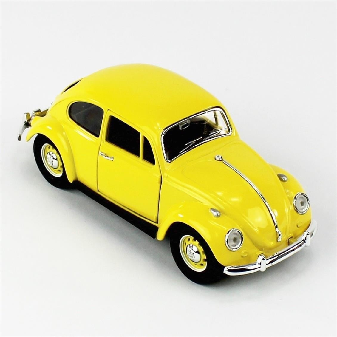 Road Signature 24202 1/24 Ölçek, 1967 Volkswagen Beetle, Yellow, Sergilemeye Hazır Metal Araba Modeli