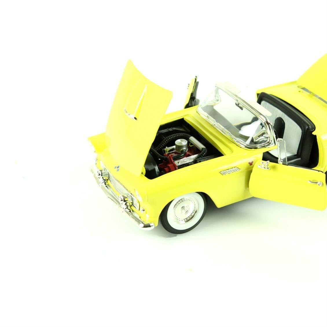 Road Signature 92068 1/18 Ölçek, 1955 Ford Thunderbolt, Yellow, Sergilemeye Hazır Metal Araba Modeli