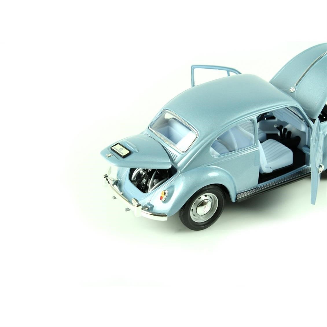 Road Signature 92078 1/18 Ölçek, 1967 Volkwagen Beetle, Metallic Blue, Sergilemeye Hazır Metal Araba Modeli
