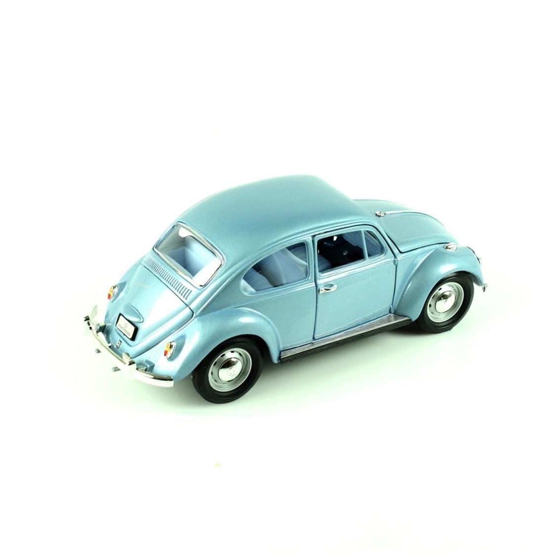 Road Signature 92078 1/18 Ölçek, 1967 Volkwagen Beetle, Metallic Blue, Sergilemeye Hazır Metal Araba Modeli