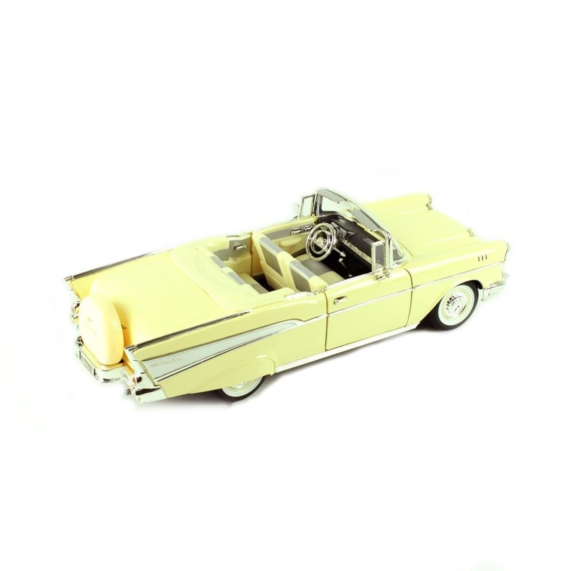 Road Signature 92108 1/18 Ölçek, 1957 Chevrolet Belair, Cream, Sergilemeye Hazır Metal Araba Modeli