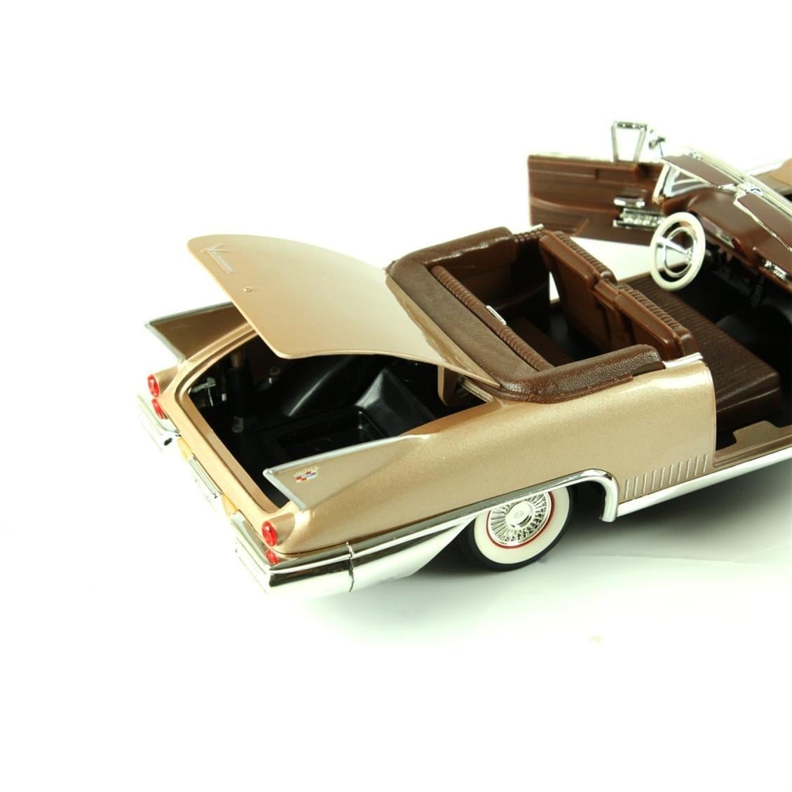 Road Signature 92158 1/18 Ölçek, 1958 Cadillac Eldorado, Biarritz Gold, Sergilemeye Hazır Metal Araba Modeli
