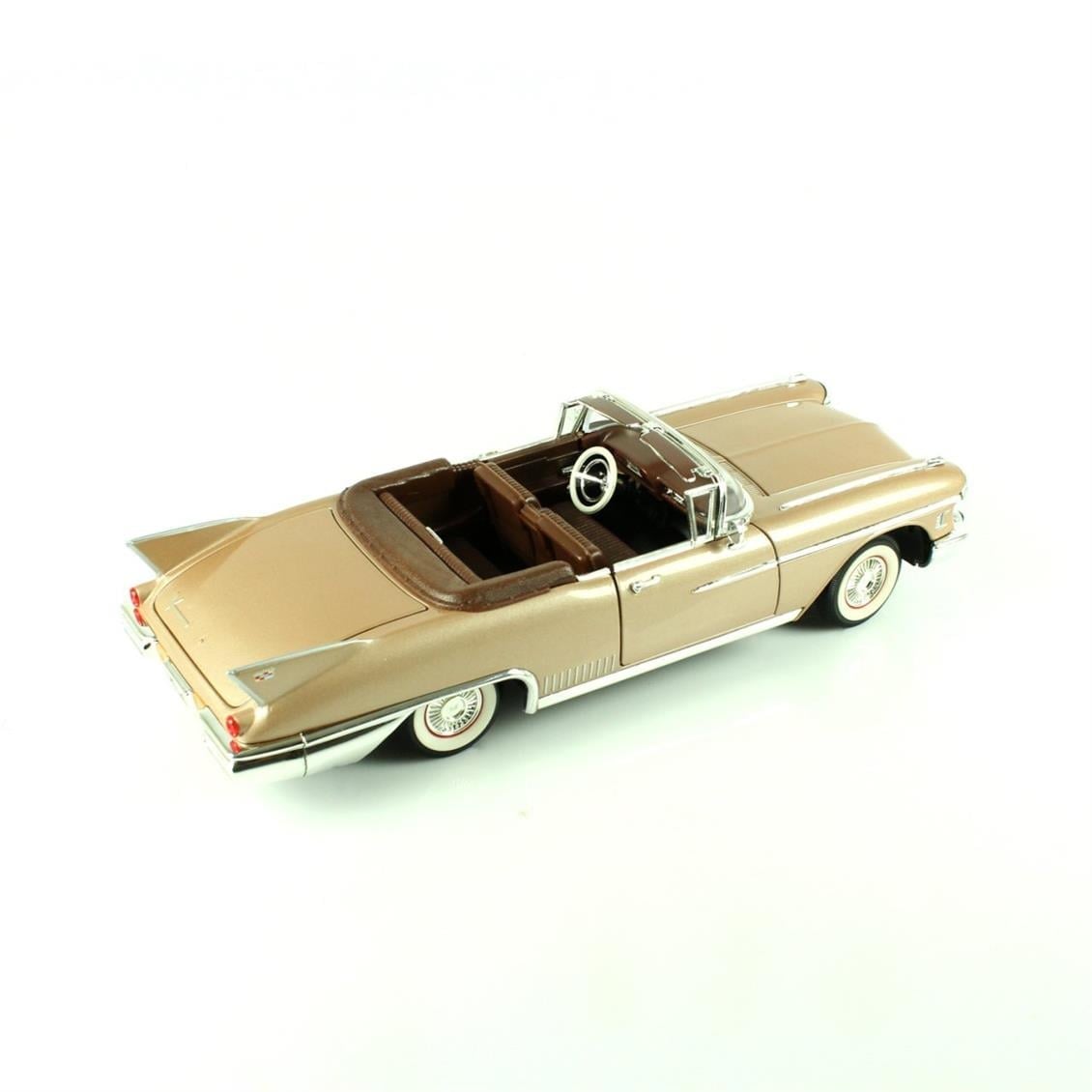Road Signature 92158 1/18 Ölçek, 1958 Cadillac Eldorado, Biarritz Gold, Sergilemeye Hazır Metal Araba Modeli