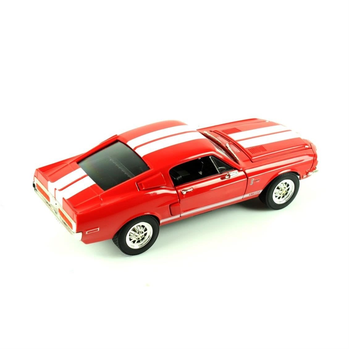 Road Signature 92168 1/18 Ölçek, 1968 Shelby GT500KR, Red, Sergilemeye Hazır Metal Araba Modeli
