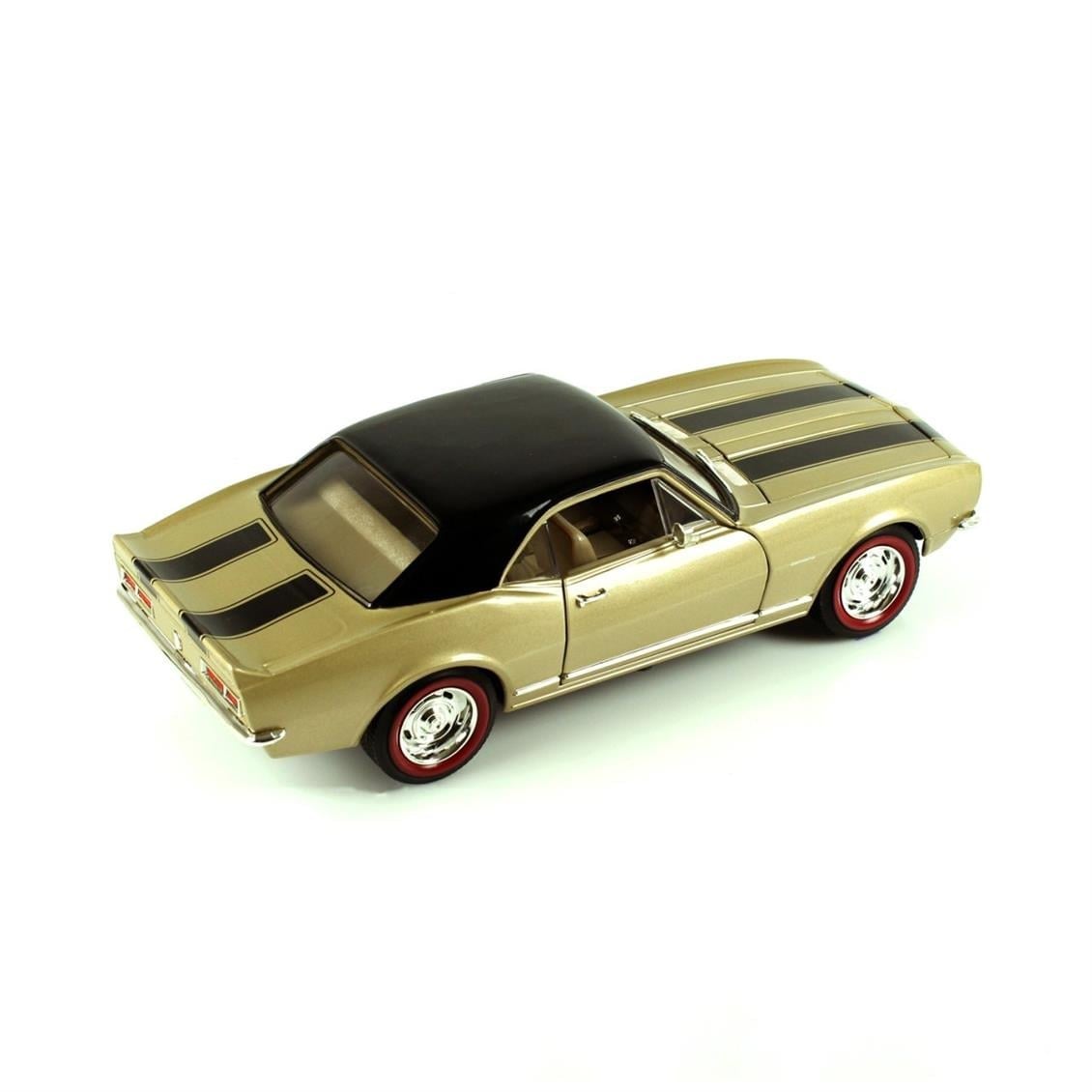 Road Signature 92188 1/18 Ölçek, 1967 Chevrolet Camaro Z 28, Gold, Sergilemeye Hazır Metal Araba Modeli