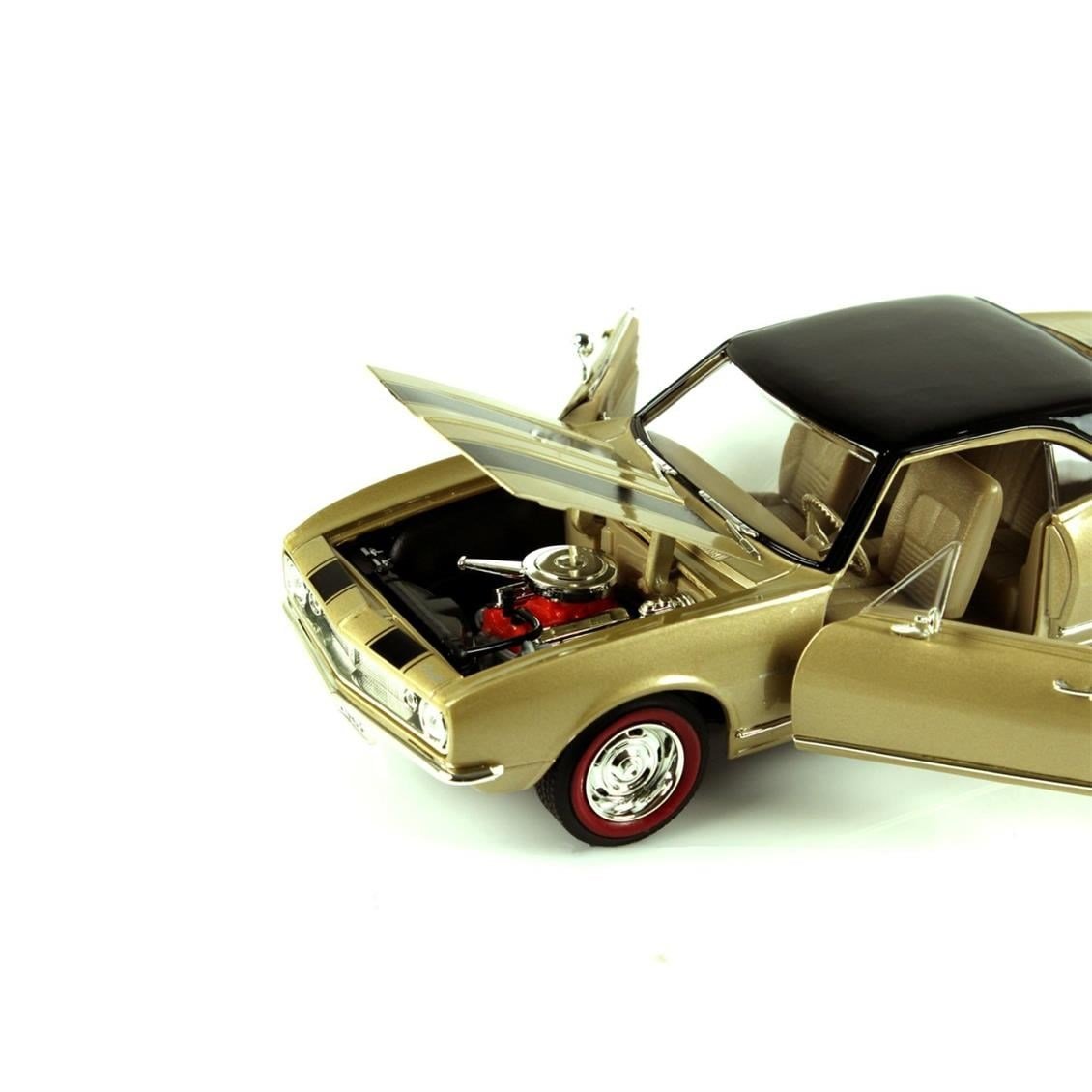 Road Signature 92188 1/18 Ölçek, 1967 Chevrolet Camaro Z 28, Gold, Sergilemeye Hazır Metal Araba Modeli