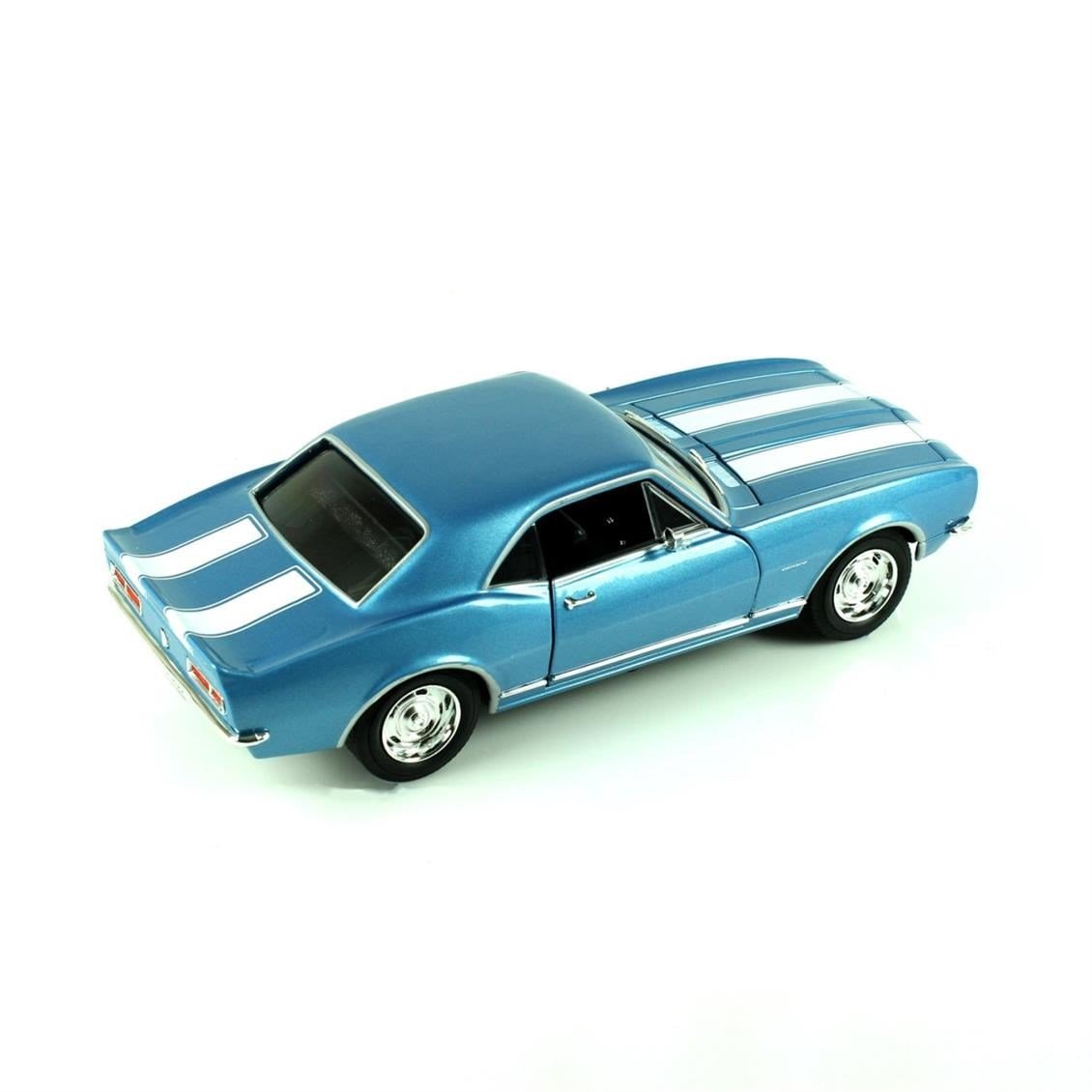 Road Signature 92188 1/18 Ölçek, 1968 Chevrolet Camaro Z 28, Metallic Blue, Sergilemeye Hazır Metal Araba Modeli