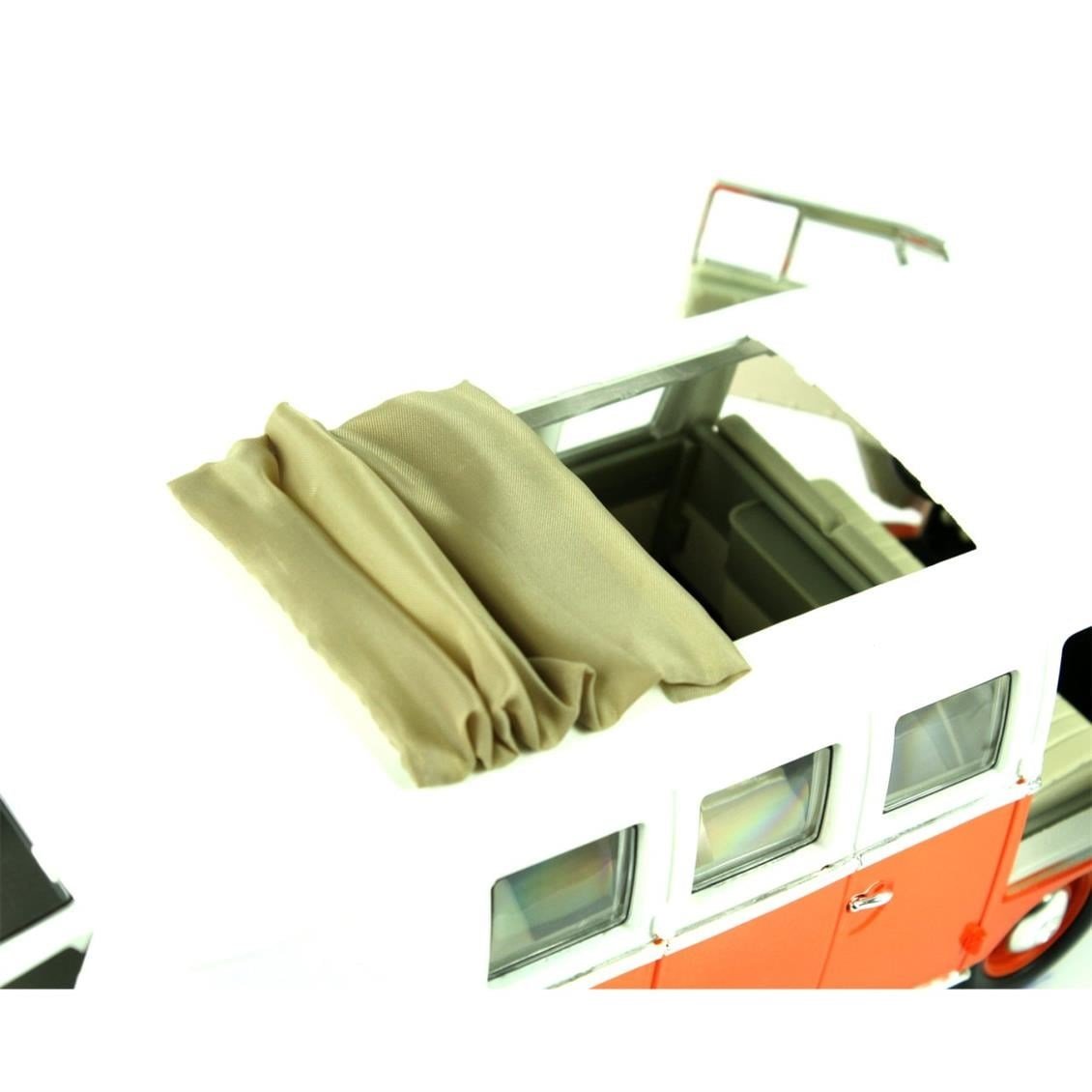 Road Signature 92327 1/18 Ölçek, 1963 Volkwagen Microbus Sunroof, Orange, Sergilemeye Hazır Metal Araba Modeli