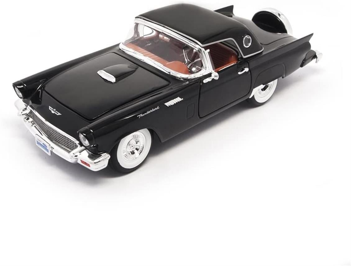 Road Signature 92358 1/18 Ölçek, 1957 Ford Thunderbird, Black, Sergilemeye Hazır Metal Araba Modeli