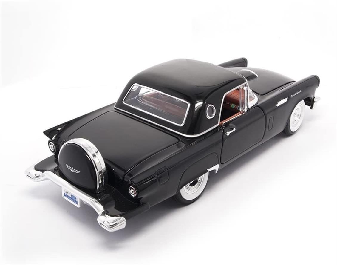 Road Signature 92358 1/18 Ölçek, 1957 Ford Thunderbird, Black, Sergilemeye Hazır Metal Araba Modeli