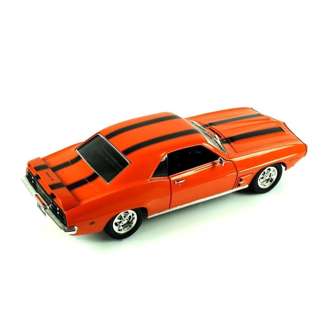 Road Signature 92368 1/18 Ölçek, 1969 Pontiac Firebird Transam, Orange, Sergilemeye Hazır Metal Araba Modeli