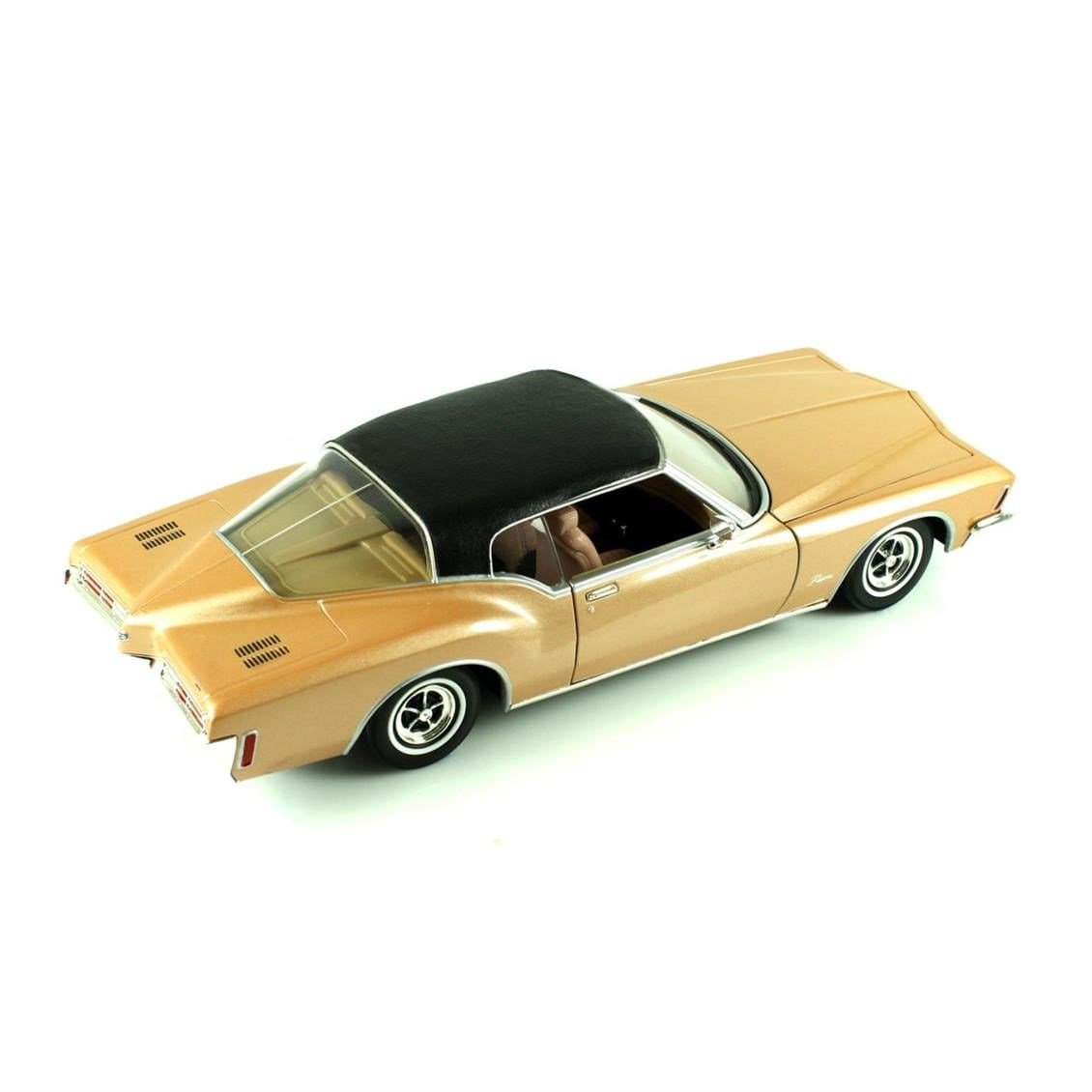 Road Signature 92558 1/18 Ölçek, 1971 Buick Riviera GS Vinil Top, Brown, Sergilemeye Hazır Metal Araba Modeli