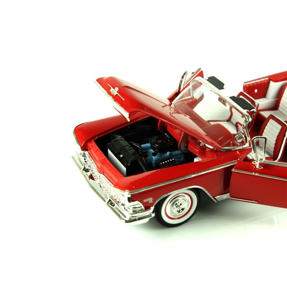 Road Signature 92598 1/18 Ölçek, 1959 Buick Electra 225, Red, Sergilemeye Hazır Metal Araba Modeli