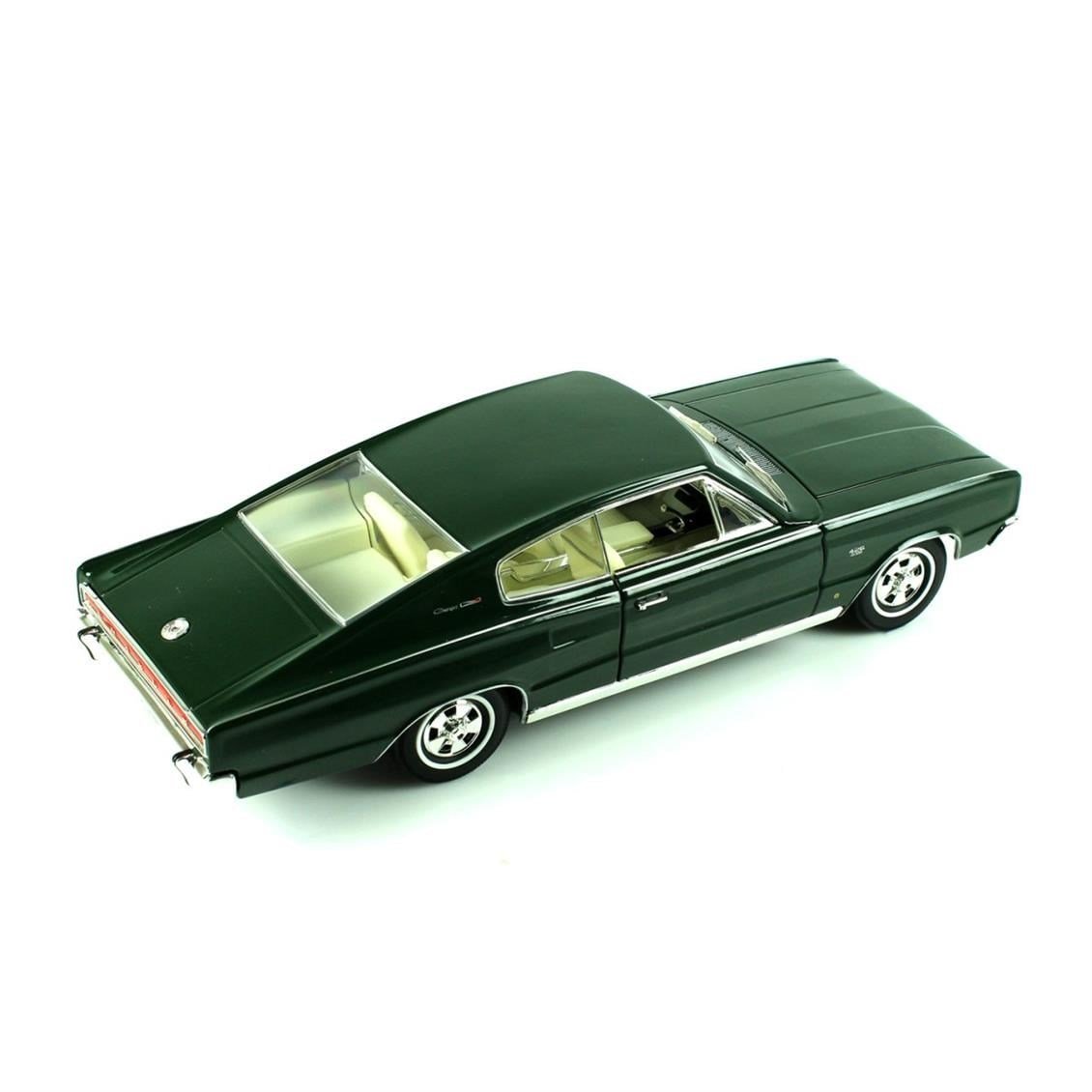 Road Signature 92638 1/18 Ölçek, 1966 Dodge Charger, Green, Sergilemeye Hazır Metal Araba Modeli