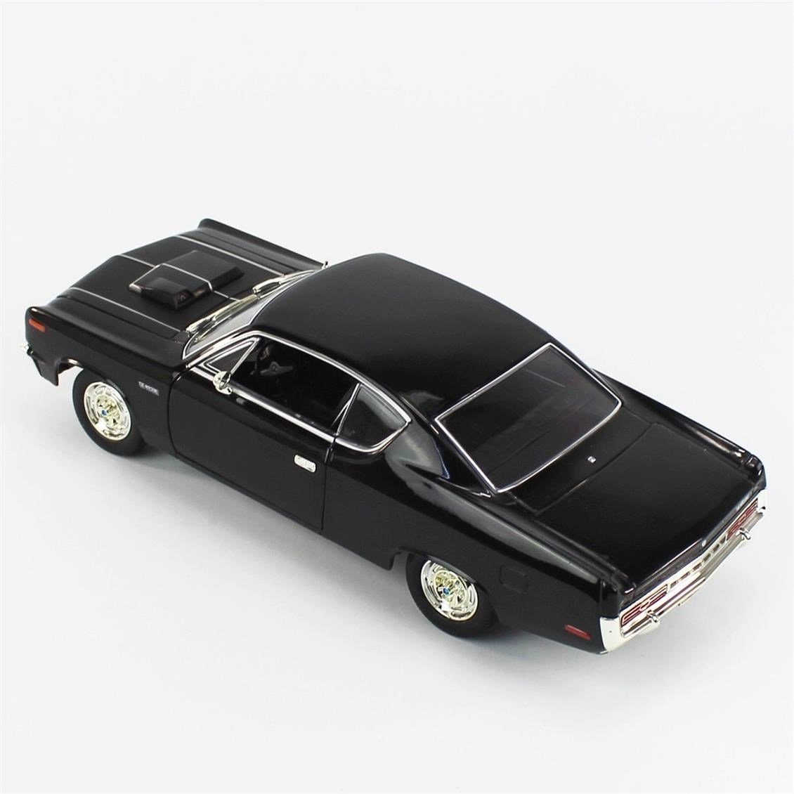 Road Signature 92778 1/18 Ölçek, 1970 AMC Rebel, Black, Sergilemeye Hazır Metal Araba Modeli