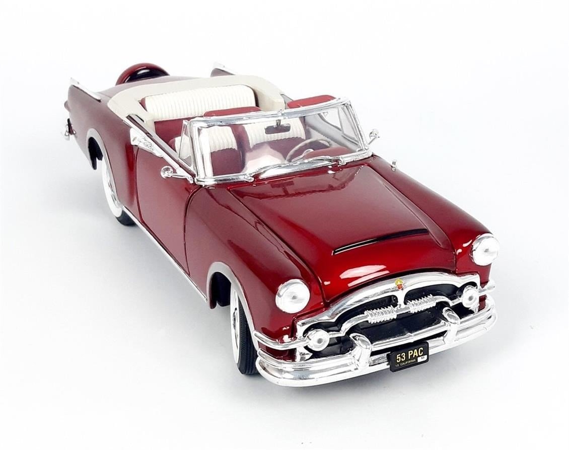 RoadSignature 92798 1/18 Ölçek, 1953 Packard Caribbean, Kırmızı, Sergilemeye Hazır Metal Araba Modeli