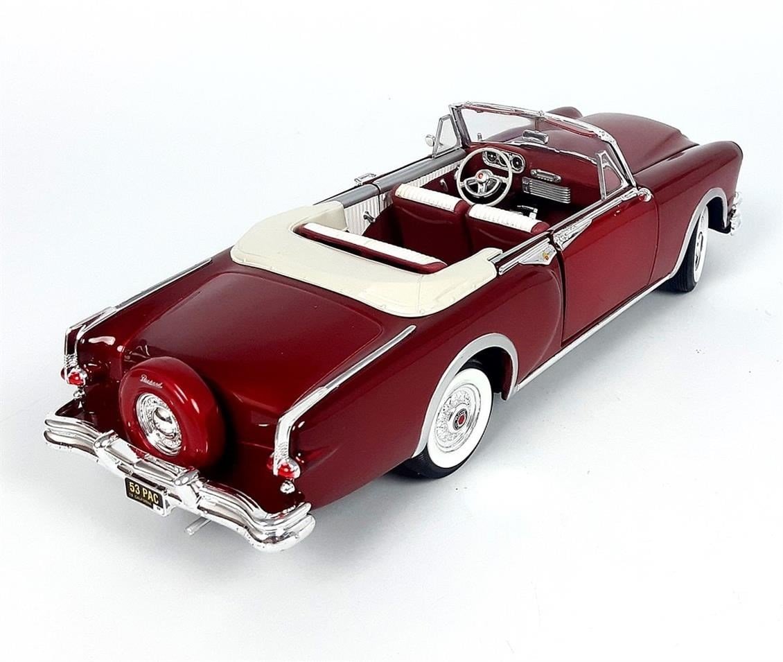 RoadSignature 92798 1/18 Ölçek, 1953 Packard Caribbean, Kırmızı, Sergilemeye Hazır Metal Araba Modeli