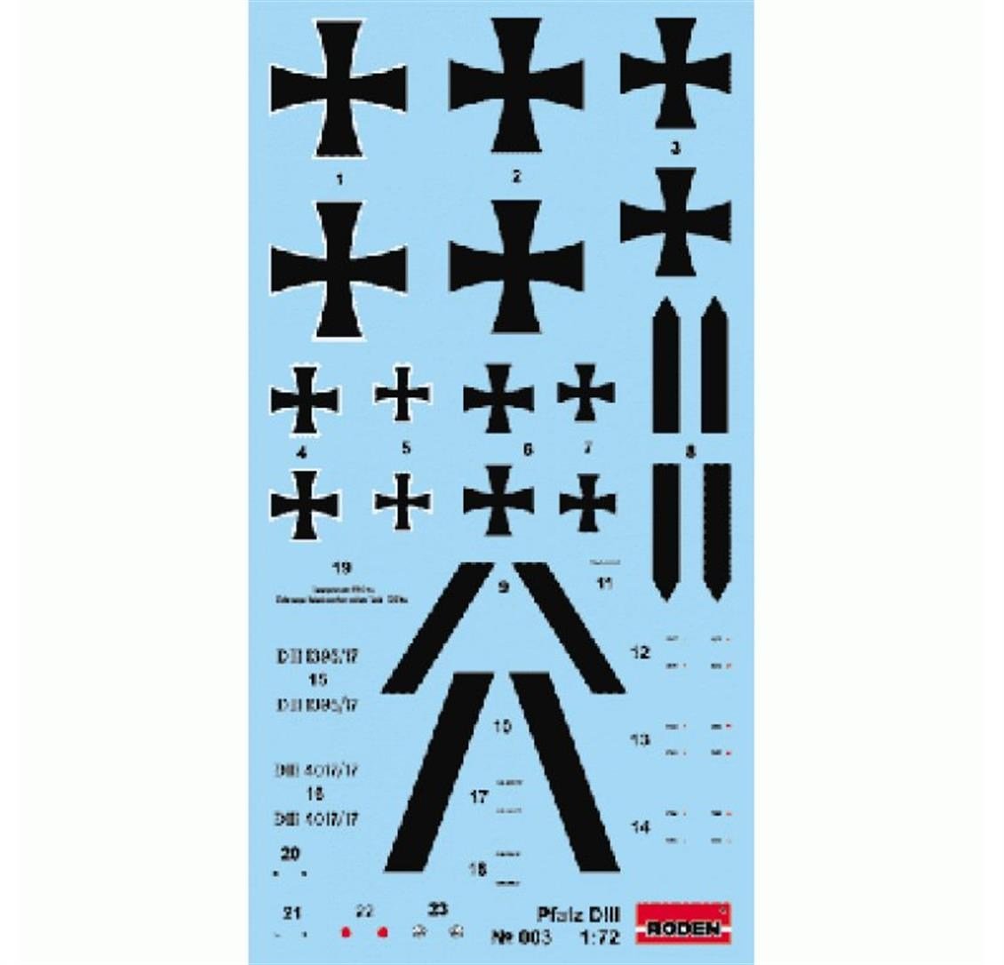 Roden 003 1/72 Ölçek, Pfalz D.III