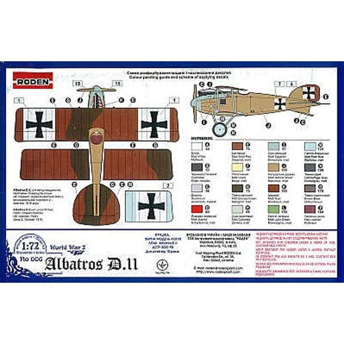 Roden 006 1/72 Ölçek, Albatros D.II