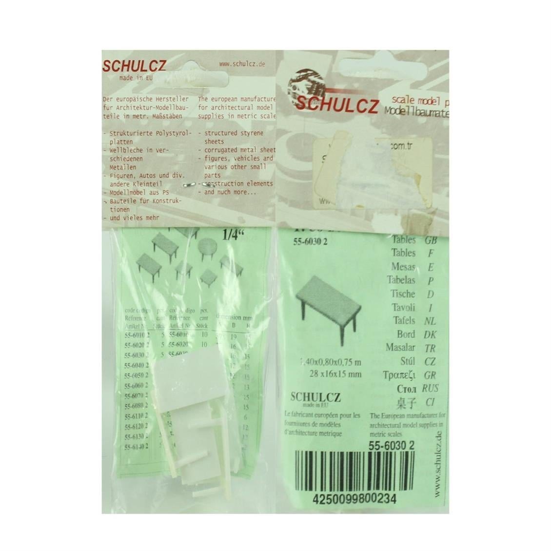 Schulcz 1/50 Ölçek, Masalar-Beyaz-4 Ayaklı