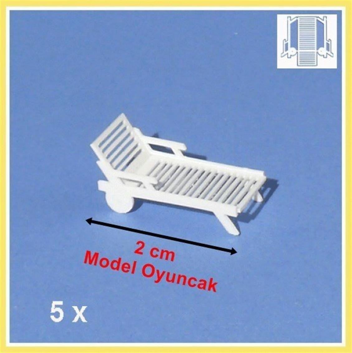 Schulcz 530101-2 1/200 Ölçek, Şezlong-Beyaz-2 Adet