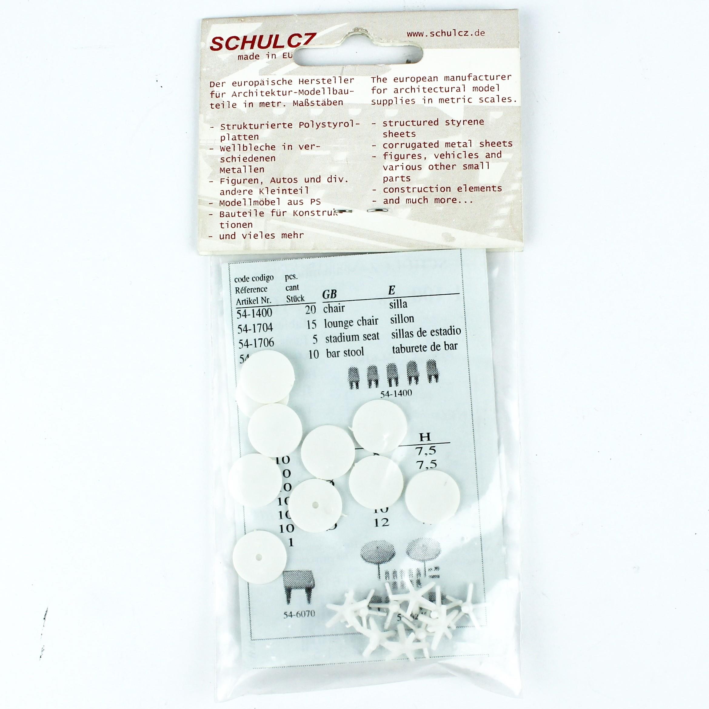 Schulcz 546180 1/100 Ölçek, -Yuvarlak Bar Masası-Yıldız Ayak-Beyaz