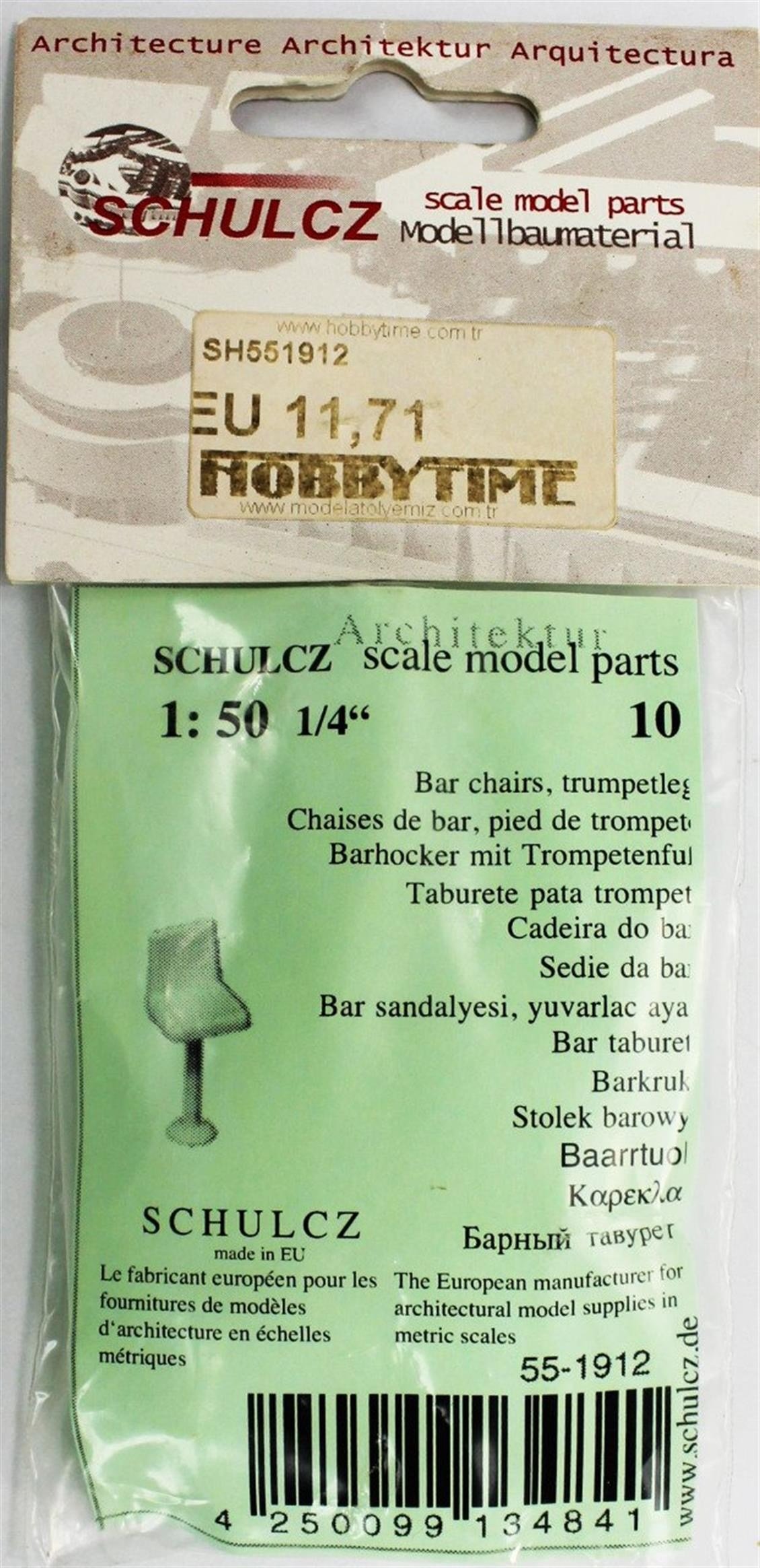 Schulcz 551912 1/50 Ölçek, Bar Sandalyesi-Arkalıklı-Yuvarlak Ayak