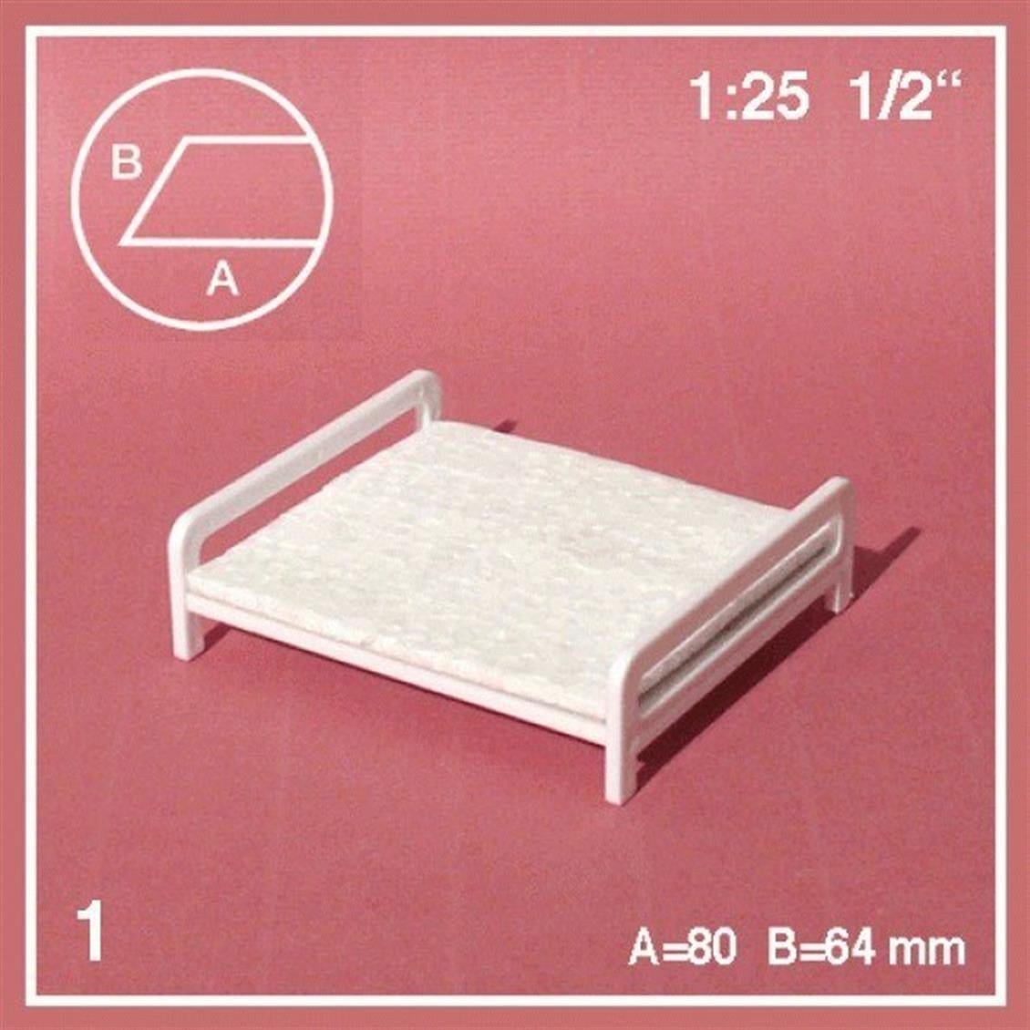 Schulcz 579002 1/25 Ölçek, Karyola-Çift Kişilik-Beyaz