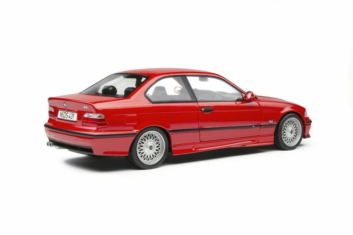 Solido 1803904 1/18 Ölçek, 1994 Bmw M3 (E36) Coupe, Kırmızı, Sergilemeye Hazır Metal Araba Modeli