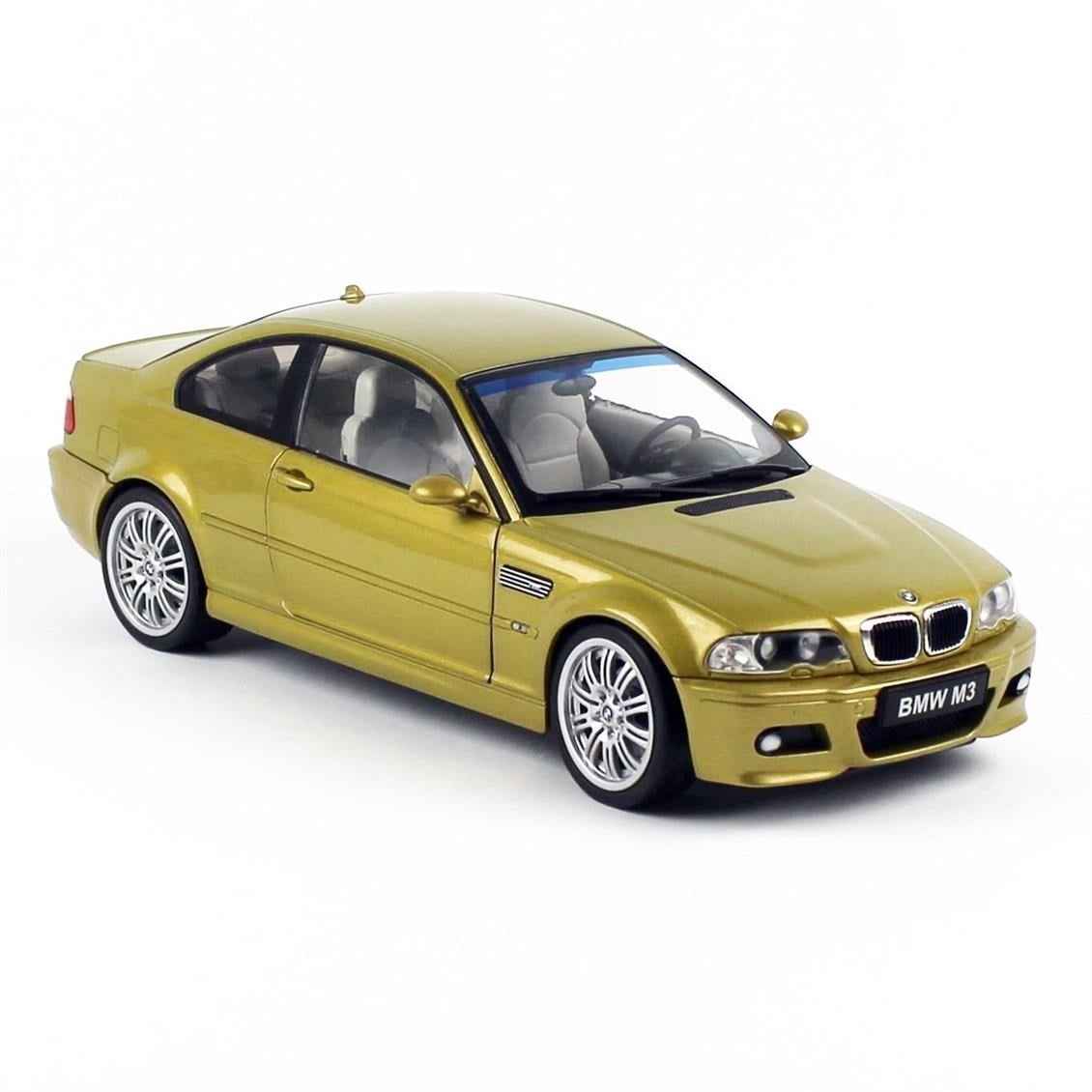 Solido 1806501 1/18 Ölçek, 2000 Bmw M3 (E46), Sarı, Sergilemeye Hazır Metal Araba Modeli