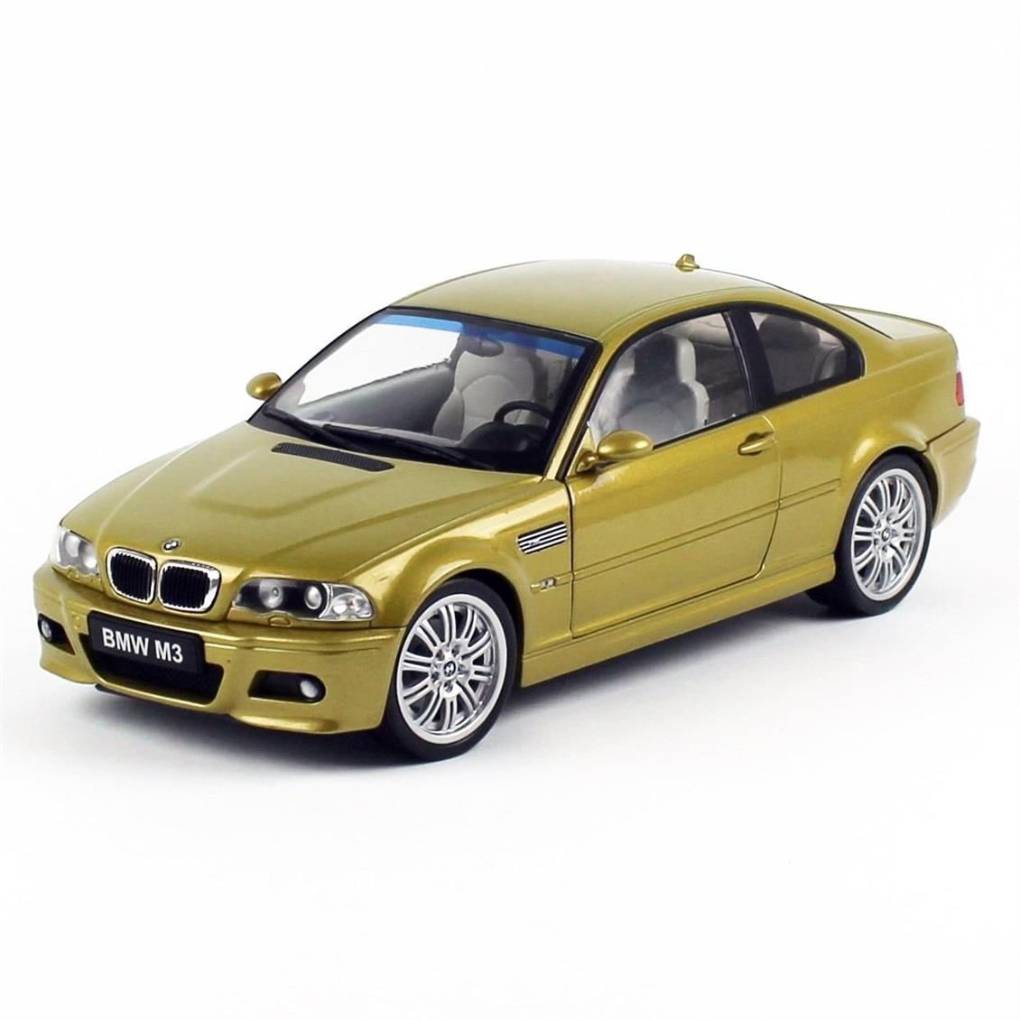 Solido 1806501 1/18 Ölçek, 2000 Bmw M3 (E46), Sarı, Sergilemeye Hazır Metal Araba Modeli