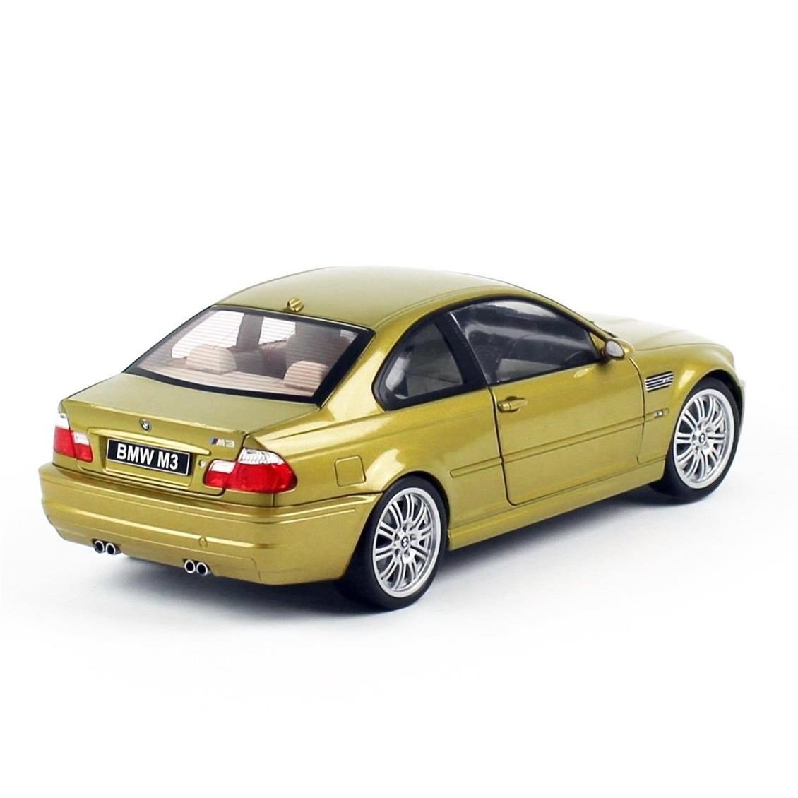 Solido 1806501 1/18 Ölçek, 2000 Bmw M3 (E46), Sarı, Sergilemeye Hazır Metal Araba Modeli