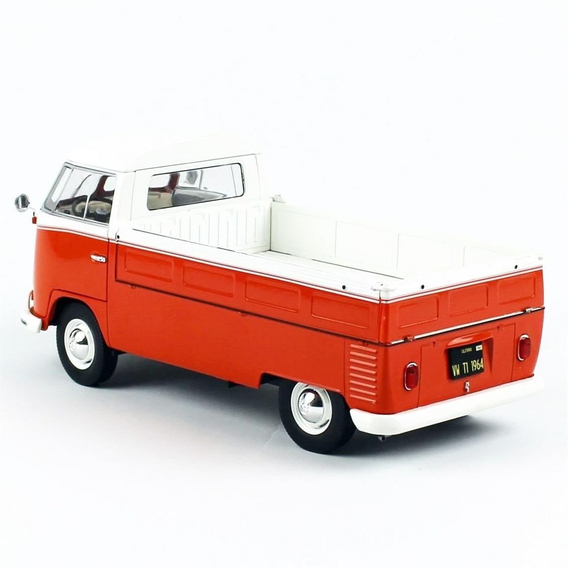 Solido 1806701 1/18 Ölçek, 1950 Volkswagen T1 Pick Up, Turuncu/Beyaz, Sergilemeye Hazır Metal Araba Modeli