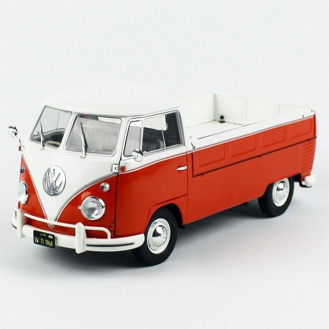 Solido 1806701 1/18 Ölçek, 1950 Volkswagen T1 Pick Up, Turuncu/Beyaz, Sergilemeye Hazır Metal Araba Modeli
