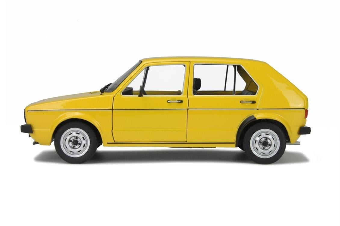 Solido S1800201 1/18 Ölçek, 1983 Volkswagen Golf-Sarı-Sergilemeye Hazır Metal Araba Modeli