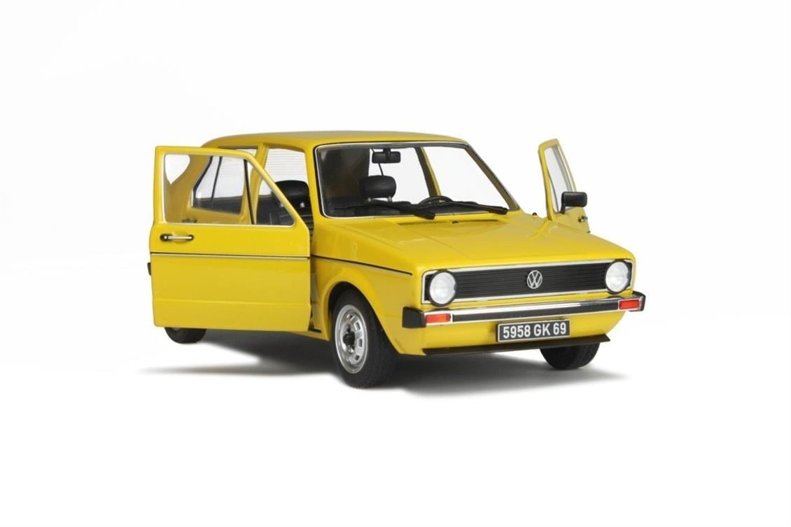 Solido S1800201 1/18 Ölçek, 1983 Volkswagen Golf-Sarı-Sergilemeye Hazır Metal Araba Modeli