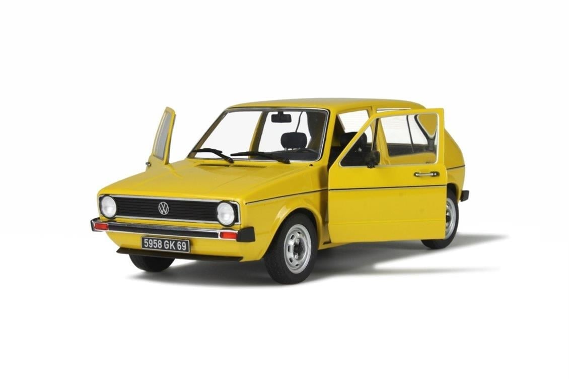 Solido S1800201 1/18 Ölçek, 1983 Volkswagen Golf-Sarı-Sergilemeye Hazır Metal Araba Modeli