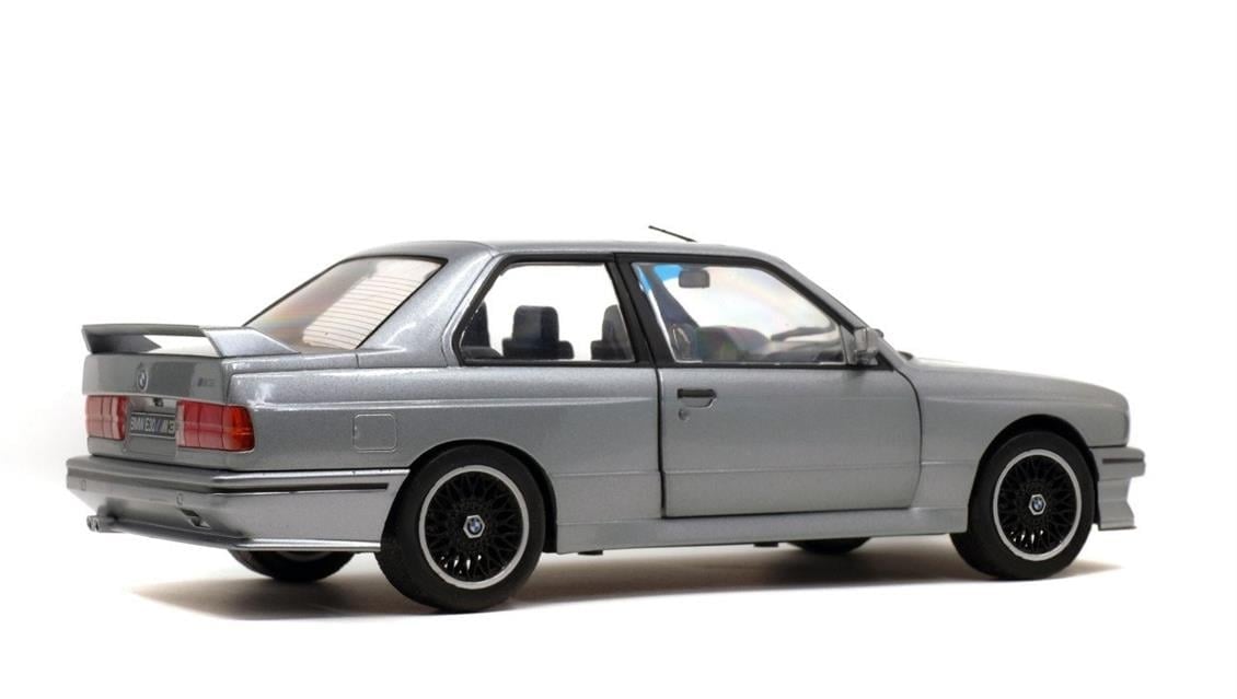 Solido S1801506 1/18 Ölçek, 1990 Bmw M3 E30-Metalik Gri-Sergilemeye Hazır Metal Araba Modeli