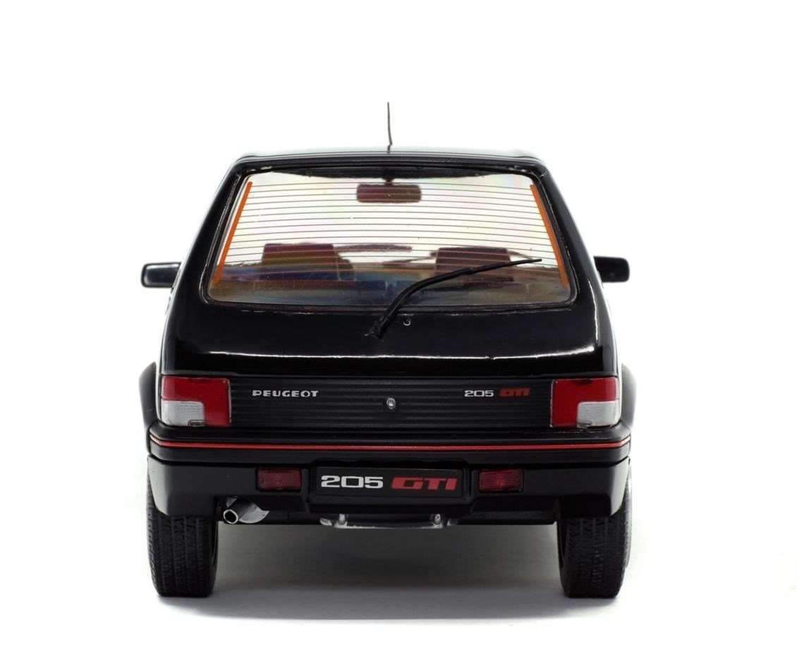 Solido S1801707 1/18 Ölçek, 1990 Peugeot 205 GTI Mk.2 1.9L-Siyah-Sergilemeye Hazır Metal Araba Modeli