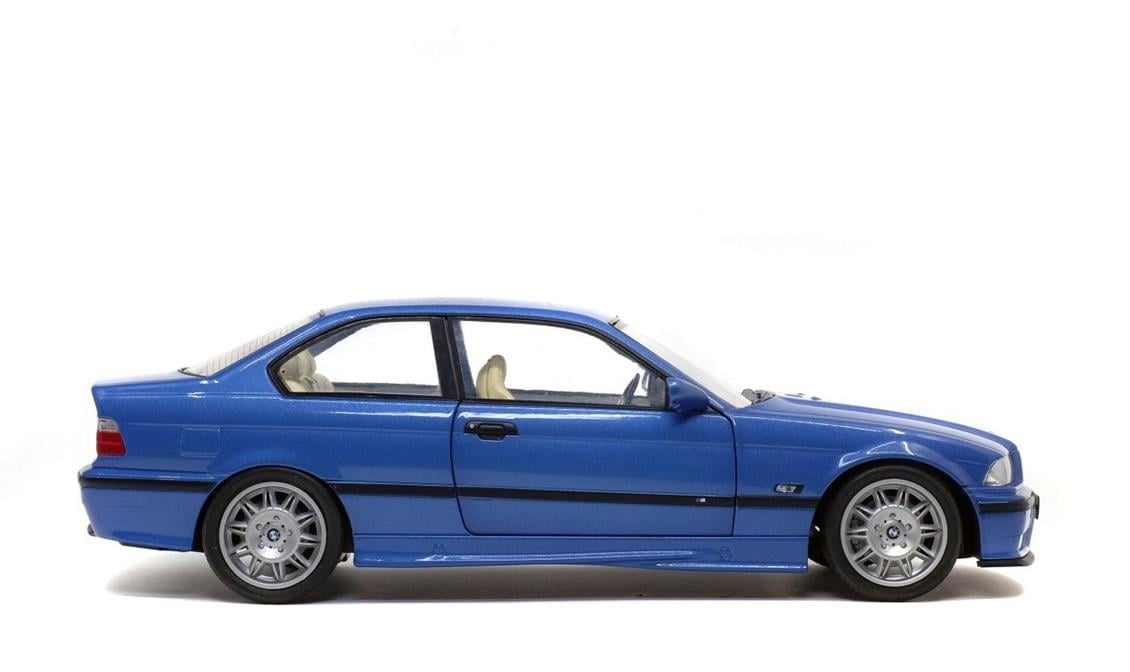 Solido S1803901 1/18 Ölçek, 1992 Bmw M3 E36-Mavi-Sergilemeye Hazır Metal Araba Modeli