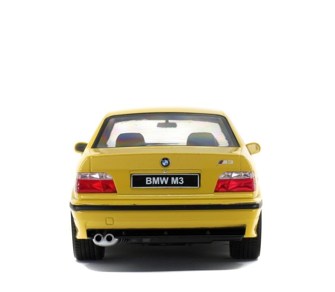 Solido S1803902 1/18 Ölçek, 1992 Bmw M3 E36-Sarı-Sergilemeye Hazır Metal Araba Modeli