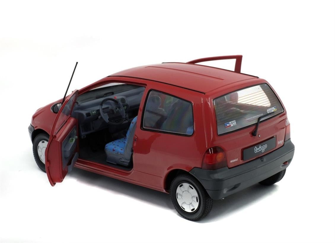 Solido S1804002 1/18 Ölçek, 1993 Renault Twingo Mk1-Kırmızı-Sergilemeye Hazır Metal Araba Modeli