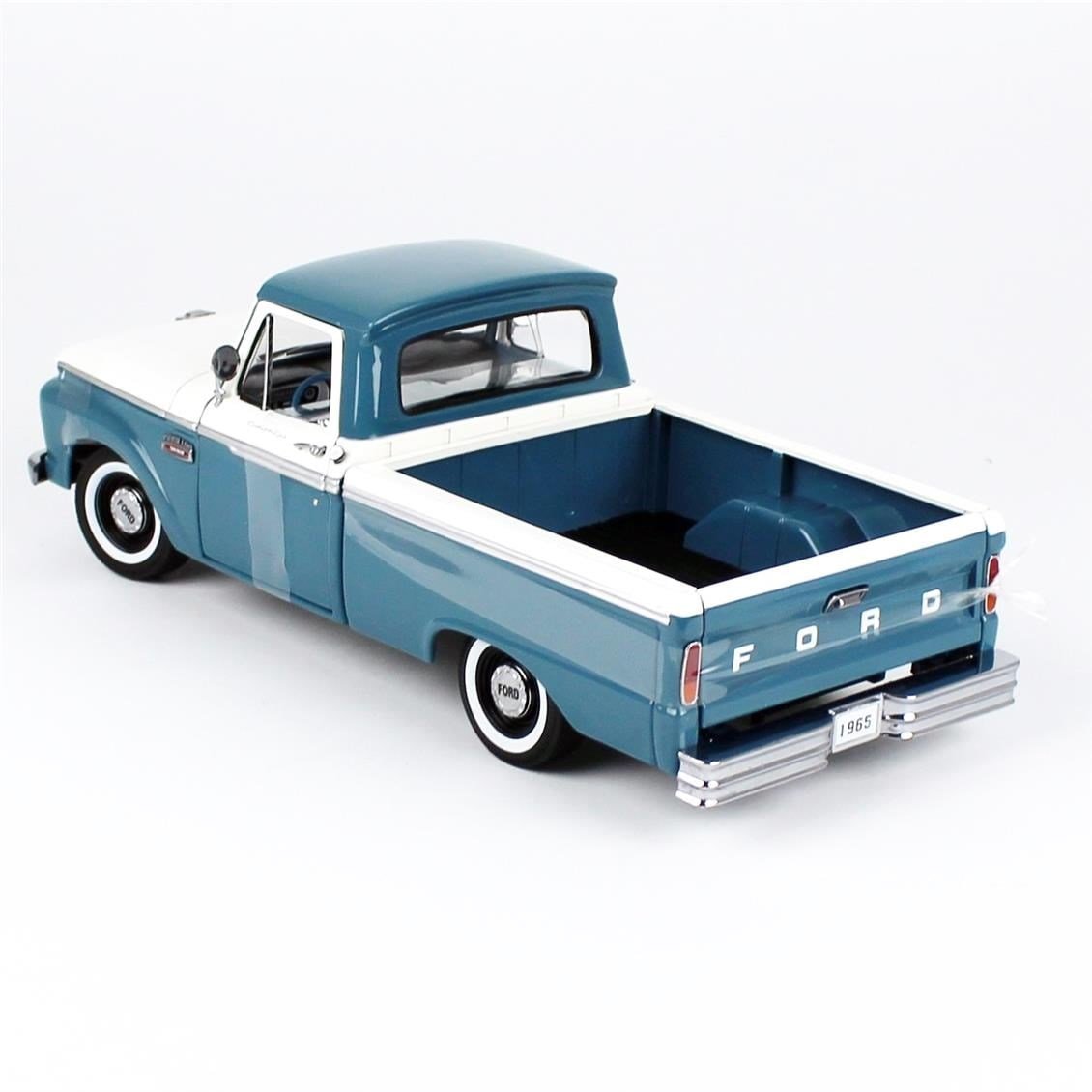 Sunstar 1303 1/18 Ölçek, 1965 Ford F-100 Kamyonet, Mavi-Beyaz, Sergilemeye Hazır Metal Araba Modeli