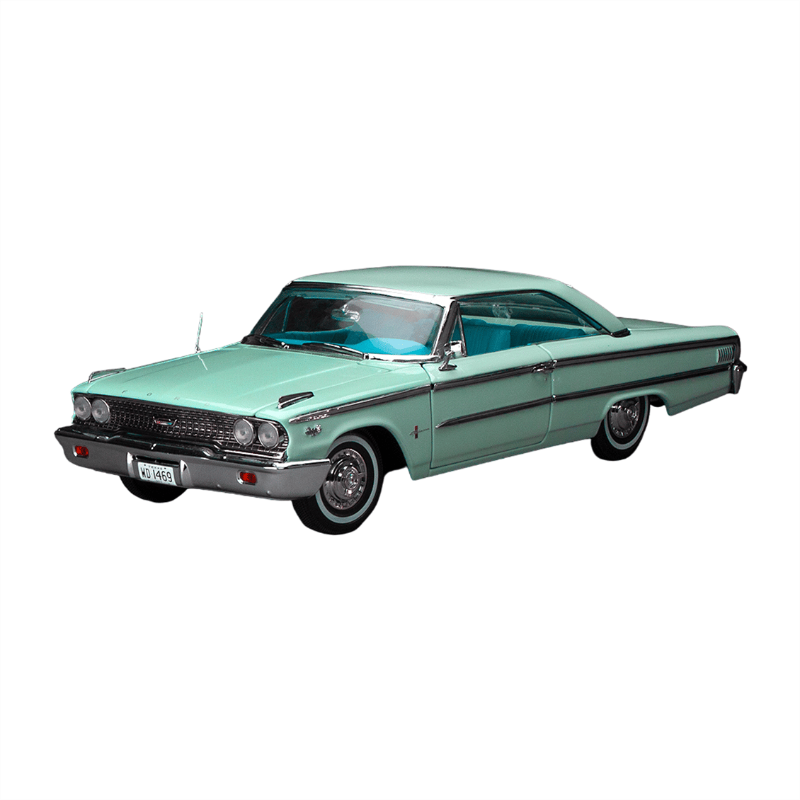 Sunstar 1469 1/18 Ölçek, 1963 Ford Galaxie 500/XL Hardtop, Buz Mavisi, Sergilemeye Hazır Metal Araba Modeli