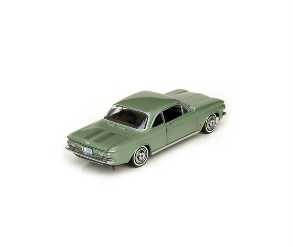Sunstar 1483 1/18 Ölçek, 1963 Chevrolet Corvair Coupe, Defne Yeşili, Sergilemeye Hazır Metal Araba Modeli