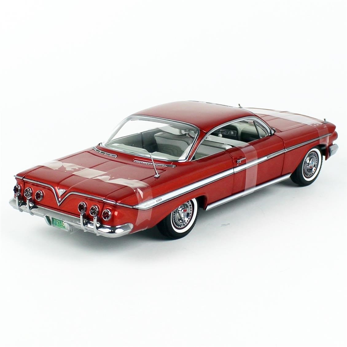 Sunstar 2108 1/18 Ölçek, 1961 Chevrolet Impala Sport Coupe, Honduras Maroon, Sergilemeye Hazır Metal Araba Modeli