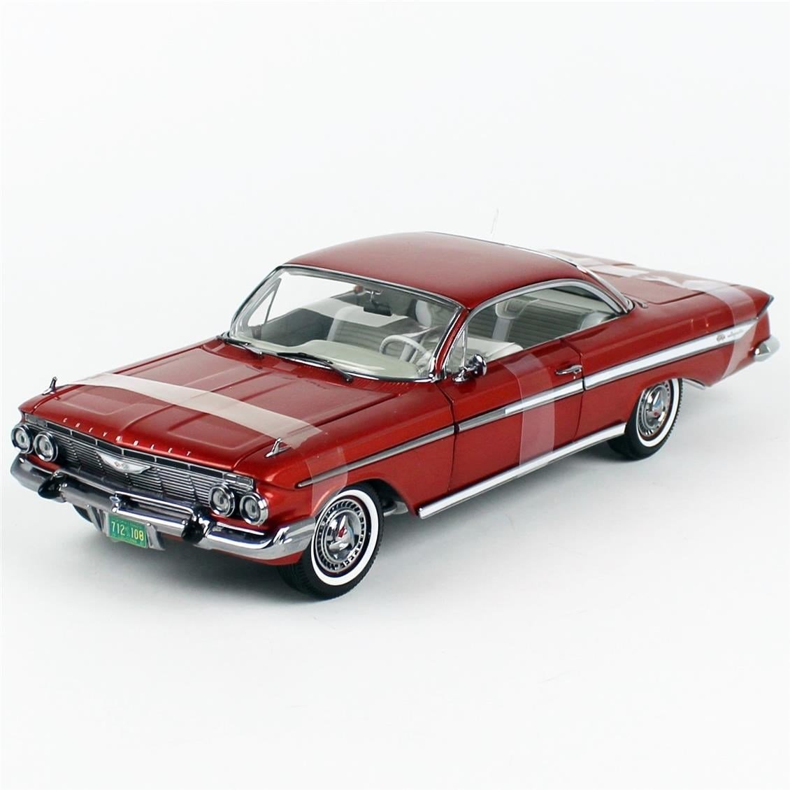 Sunstar 2108 1/18 Ölçek, 1961 Chevrolet Impala Sport Coupe, Honduras Maroon, Sergilemeye Hazır Metal Araba Modeli