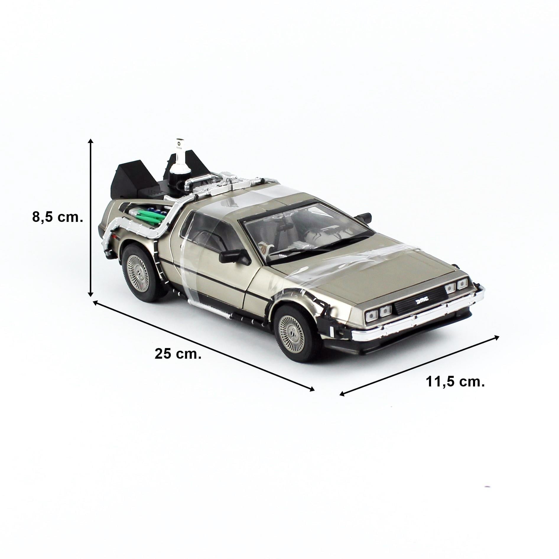 Sunstar 2710 1/18 Ölçek, Delorean (Geleceğe Dönüş II) Krom Renk, Sergilemeye Hazır Metal Araba Modeli