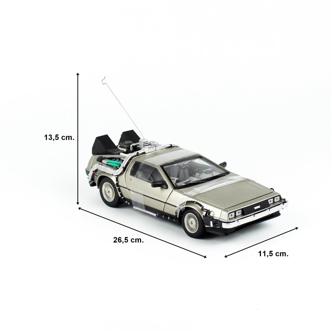 Sunstar 2711 1/18 Ölçek, Delorean (Geleceğe Dönüş I) Krom Renk, Sergilemeye Hazır Metal Araba Modeli