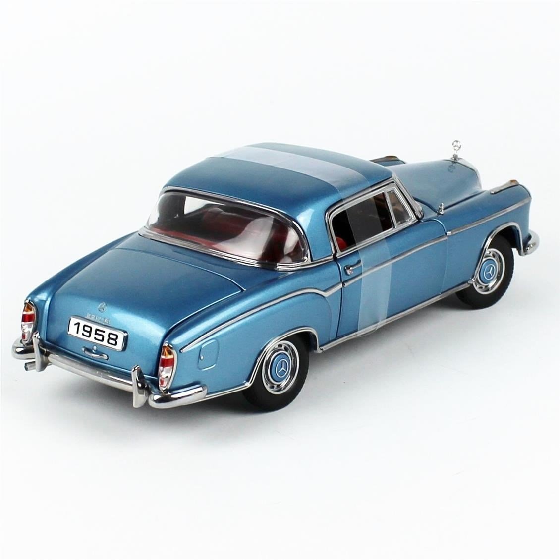 Sunstar 3592 1/18 Ölçek, 1958 Mercedes-Benz 220 SE Coupe, Açık Mavi metalik, Sergilemeye Hazır Metal Araba Modeli